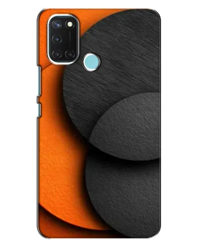 Чехол для Realme C17 с картинкой «Геометрия оранжевых кругов»
