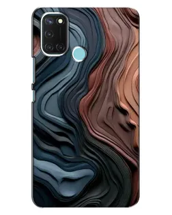 Чехол для Realme C17 с картинкой «Цветные волны каньона»