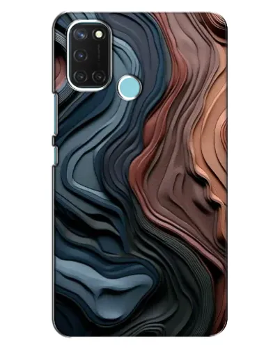 Чехол для Realme C17 с картинкой «Цветные волны каньона»