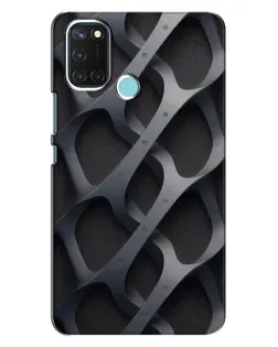 Чехол для Realme C17 с картинкой «Объемное серое плетение»