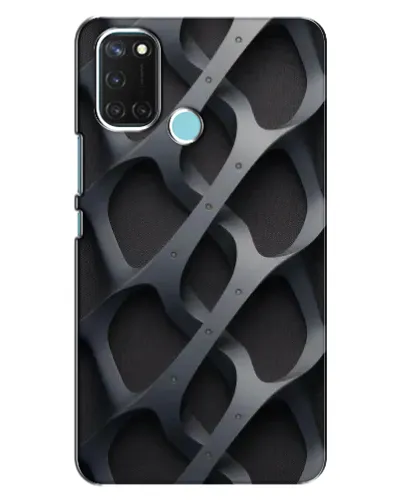 Чехол для Realme C17 с картинкой «Объемное серое плетение»