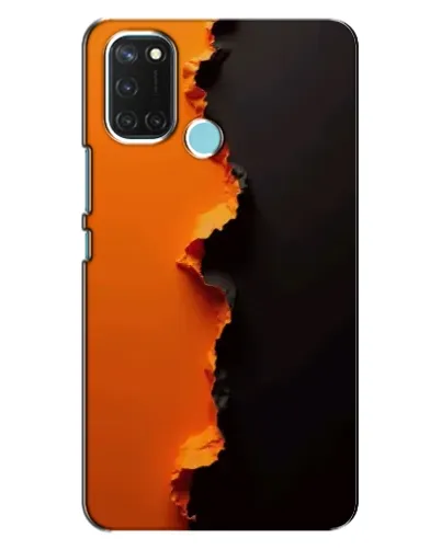 Чехол для Realme C17 с картинкой «Оранжевый разлом»
