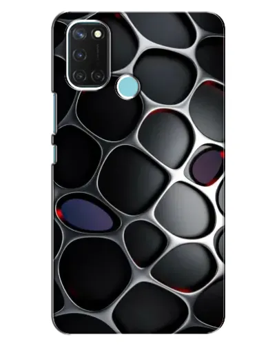 Чехол для Realme C17 с картинкой «Объемная темная решетка»