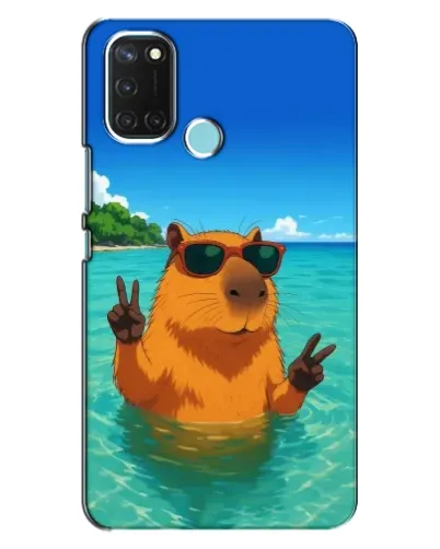 Чехол для Realme C17 с картинкой «Морская капибара»