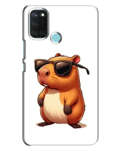 Чехол для Realme C17 с картинкой «Капибара в очках»