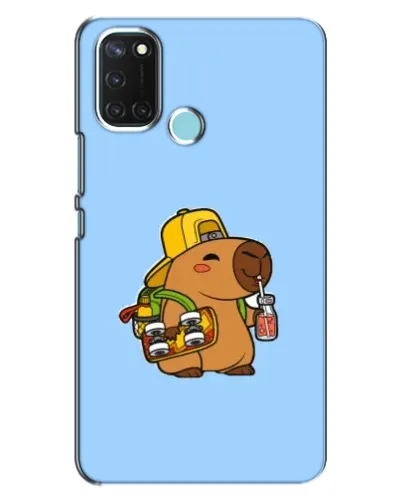 Чехол для Realme C17 с картинкой «Капибара на скейте»