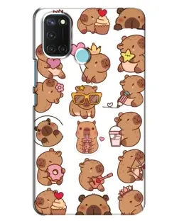 Чехол для Realme C17 с картинкой «Стикерпак с капибарами»