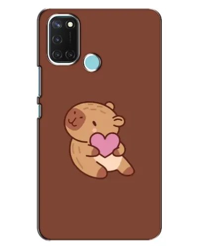 Чехол для Realme C17 с картинкой «Капибара с сердцем»