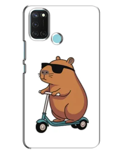 Чехол для Realme C17 с картинкой «Капибара на самокате»