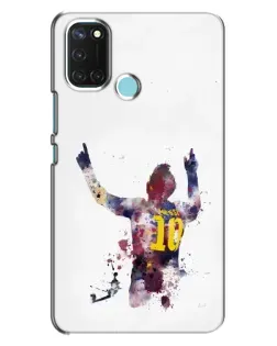 Чехол для Realme C17 с картинкой «Акварельный Месси Барселона»