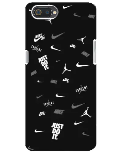 Чохол для Realme C2 з картинкою «Nike Black Pattern» Чохол для Realme C2 з картинкою «Nike Black Pattern»