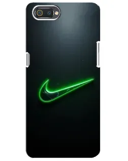 Чехол для Realme C2 с картинкой «Неоновый контур Nike»