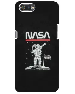 Чохол для Realme C2 з картинкою «NASA — крокуємо по Місяцю»