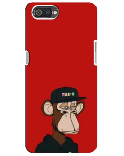 Чохол для Realme C2 з картинкою «Bored Ape — червоний фон»