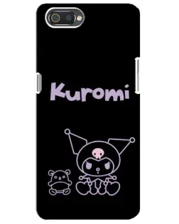 Чехол для Realme C2 с картинкой «Kuromi — черный минимализм»