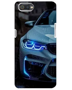 Чохол для Realme C2 з картинкою «Погляд BMW з синіми фарами»