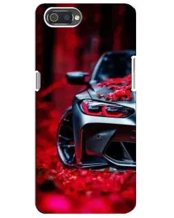Чохол для Realme C2 з картинкою «Спортивна BMW та квіти»