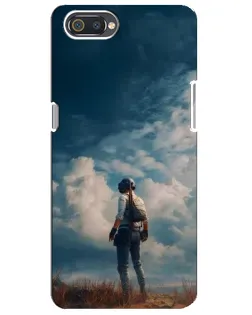 Чехол для Realme C2 с картинкой «Герой PUBG на скале»