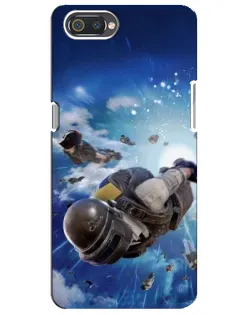 Чехол для Realme C2 с картинкой «Десант PUBG — прыжок»