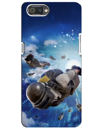 Чехол для Realme C2 с картинкой «Десант PUBG — прыжок»