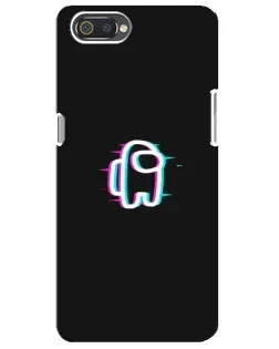Чехол для Realme C2 с картинкой «Among Us неон»