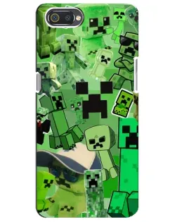 Чехол для Realme C2 с картинкой «Криперы Minecraft»