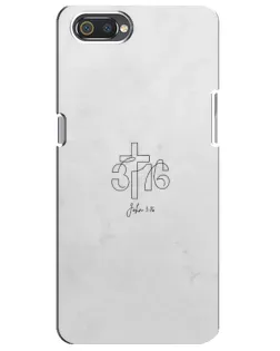Чехол для Realme C2 с картинкой «Иоанна 3:16 Крест»