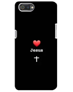Чехол для Realme C2 с картинкой «Сердце - Jesus»