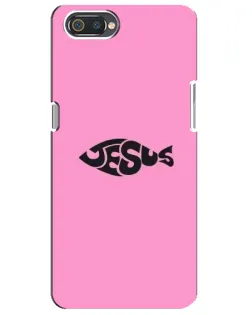Чохол для Realme C2 з картинкою «Рожевий символ Jesus»