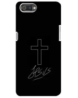 Чехол для Realme C2 с картинкой «Графический крест Jesus» Чехол для Realme C2 с картинкой «Графический крест Jesus»