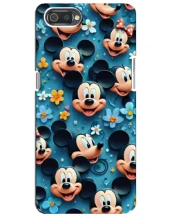Чехол для Realme C2 с картинкой «Паттерн Микки и Минни»
