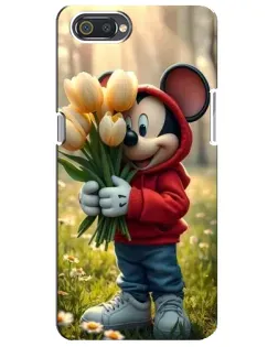 Чехол для Realme C2 с картинкой «Микки с тюльпанами»
