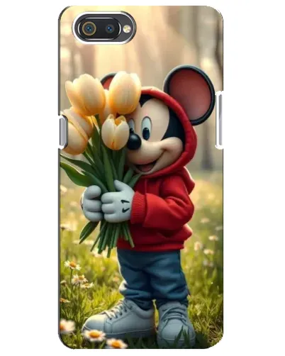 Чехол для Realme C2 с картинкой «Микки с тюльпанами»