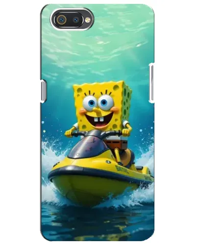 Чехол для Realme C2 с картинкой «Спанч Боб на гидроцикле»