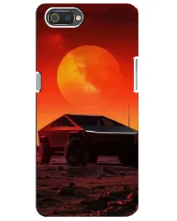 Чехол для Realme C2 с картинкой «Cybertruck на Марсе»