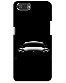 Чехол для Realme C2 с картинкой «Фары Tesla Night»