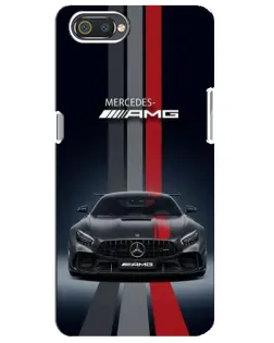 Чехол для Realme C2 с картинкой «Mercedes — белый карбон»