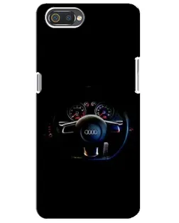 Чехол для Realme C2 с картинкой «Салон Audi — руль»
