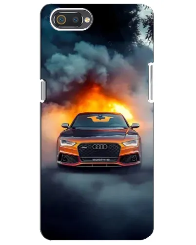 Чехол для Realme C2 с картинкой «Audi в огненном дыму» Чехол для Realme C2 с картинкой «Audi в огненном дыму»