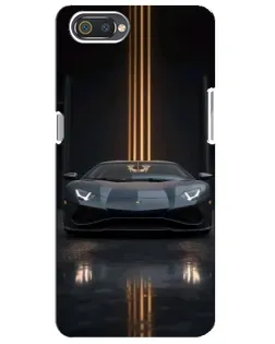 Чехол для Realme C2 с картинкой «Lamborghini золотые линии»