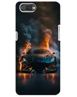 Чехол для Realme C2 с картинкой «Lamborghini дымная эстетика»