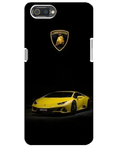 Чехол для Realme C2 с картинкой «Lamborghini желтый акцент»