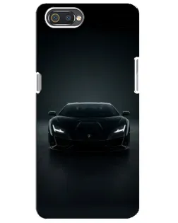 Чехол для Realme C2 с картинкой «Черный Lamborghini Aventador»