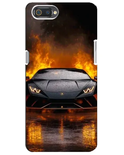 Чехол для Realme C2 с картинкой «Lamborghini в огне»