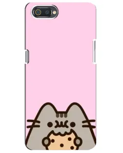 Чехол для Realme C2 с картинкой «Pusheen и печенье»