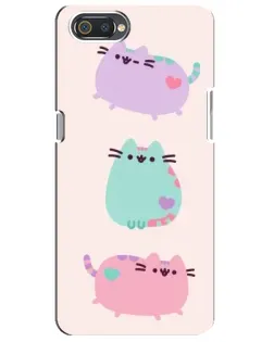 Чехол для Realme C2 с картинкой «Pusheen трио»