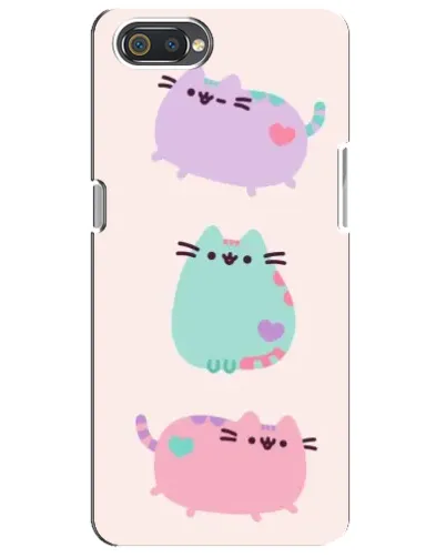 Чехол для Realme C2 с картинкой «Pusheen трио»