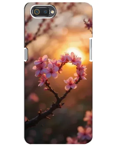 Чехол для Realme C2 с картинкой «Розовый цвет сердце на фоне заката» Чехол для Realme C2 с картинкой «Розовый цвет сердце на фоне заката»