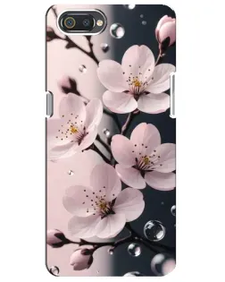 Чехол для Realme C2 с картинкой «Нежная сакура и капли»