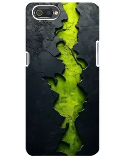 Чехол для Realme C2 с картинкой «Салатовый разлом скалы»